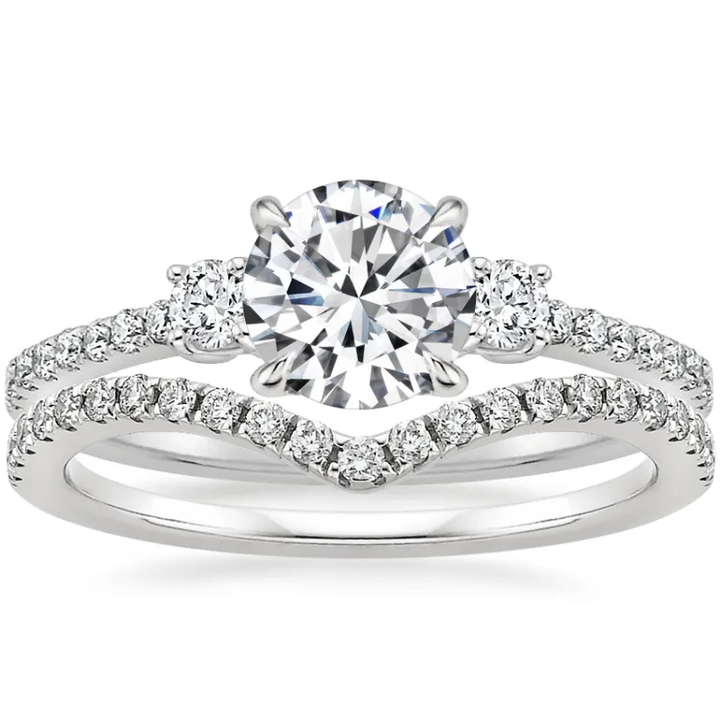 Curved Lab-Grown Diamond Bridal Set Manufacturing