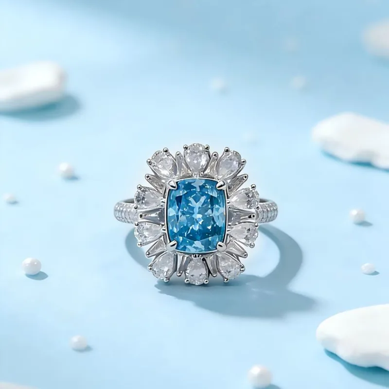 Cushion Blue Lab-Grown Diamond Ring Development