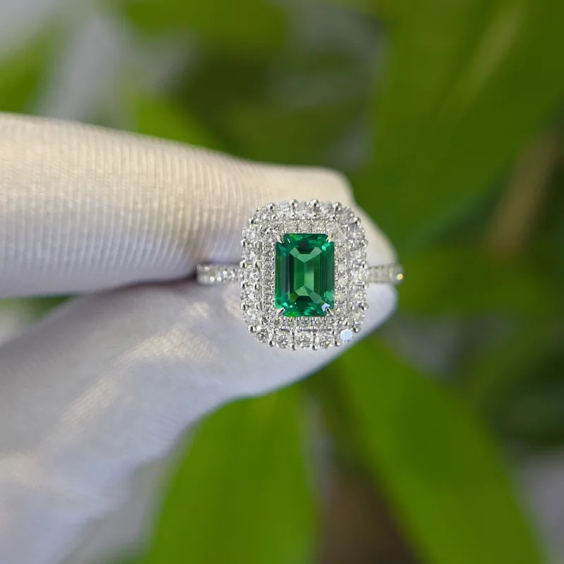 Double-Halo Lab-Grown Emerald Ring Development