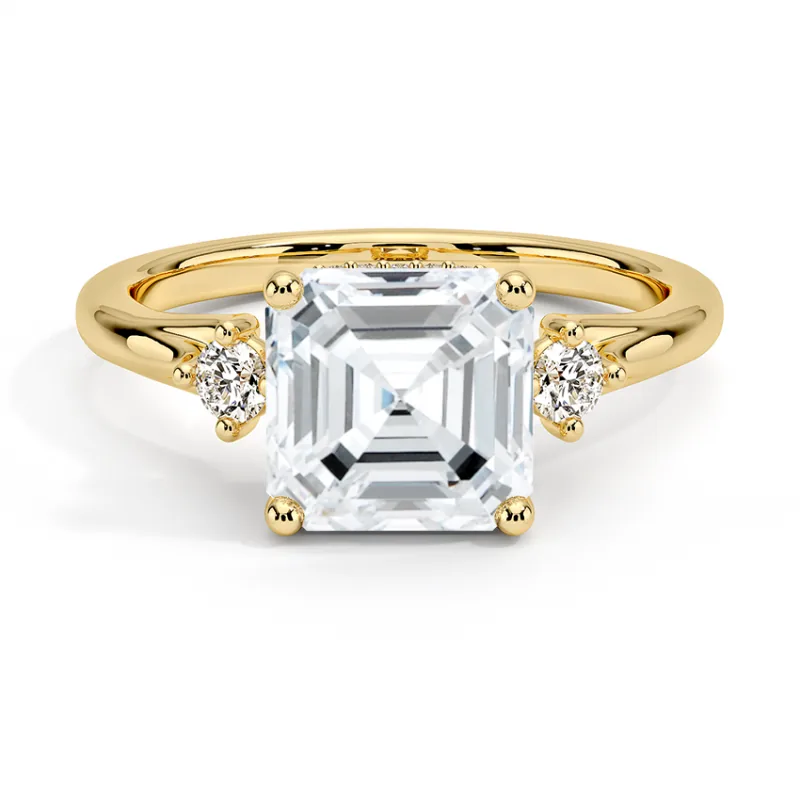 Emerald Three-Stone Lab-Grown Diamond Ring Manufacturing