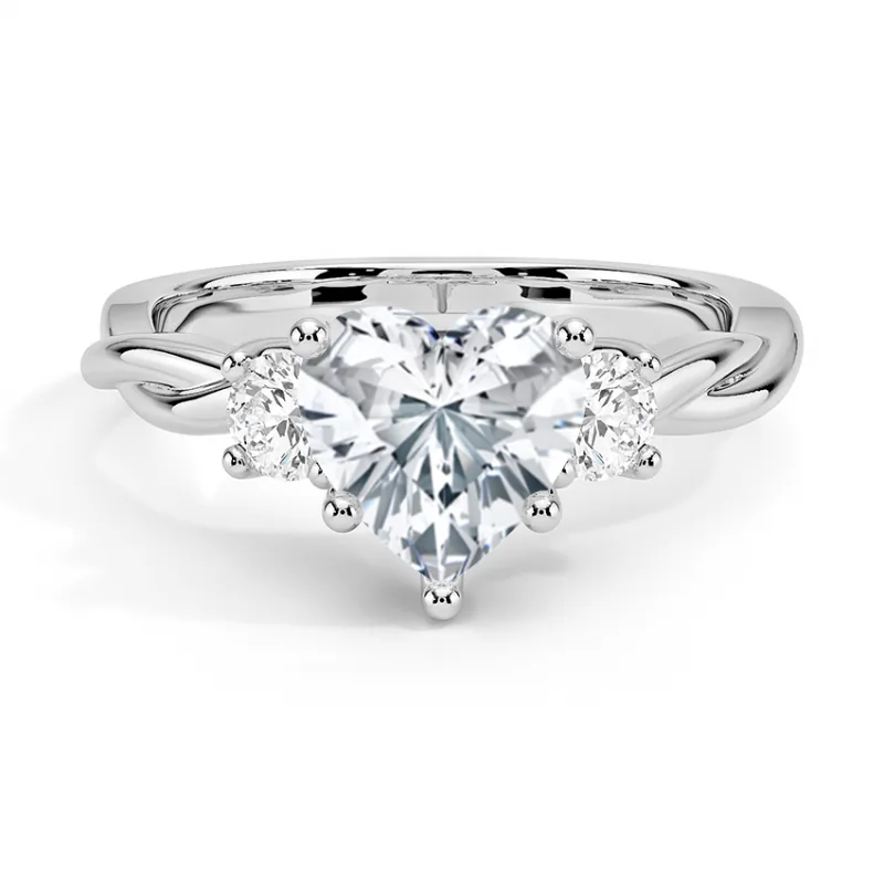 Heart-Shape Lab-Grown Diamond Twisted Ring Development