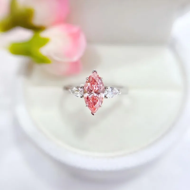 Marquise-Pear Pink Lab-Grown Diamond Ring Development