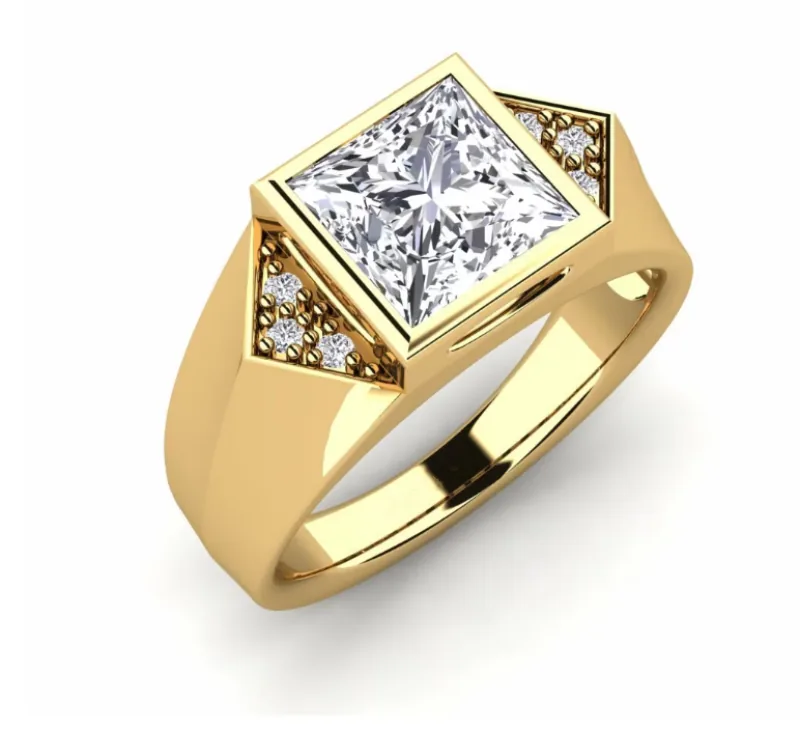 Square-Framed Lab-Grown Diamond Men's Ring Development